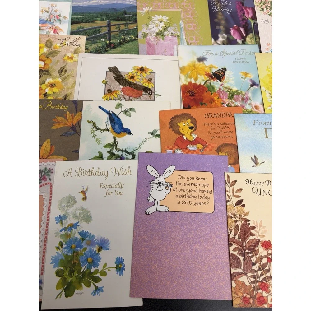 Vintage Birthday Cards Some Fronts ONLY Scrapbooking Crafts Decoupage Lot of 50+